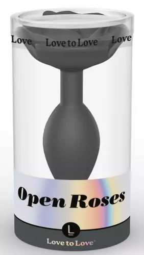 Schmuck-Buttplug Open Rosen L 9 x 3.8cm Schwarz – 2/6