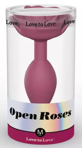 Schmuck-Buttplug Open Rosen M 8 x 3.3cm Rosa – 2/5
