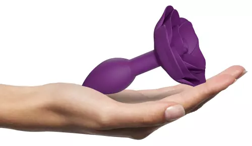Schmuck-Buttplug Open Rosen S 8 x 2.9cm Violett – 5/6