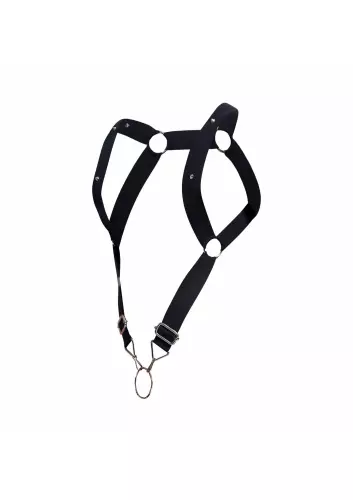 Elastischer Geschirr und Cockring DNGEON UP Schwarz – 6/8