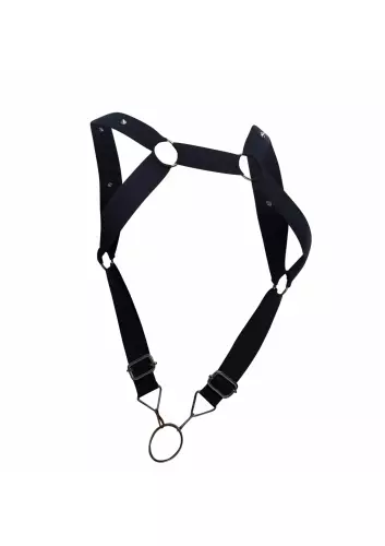 Elastischer Geschirr und Cockring DNGEON UP Schwarz – 7/8