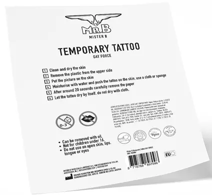 Temporäres Tattoo GAY FORCE 10 x 15cm – 3/3