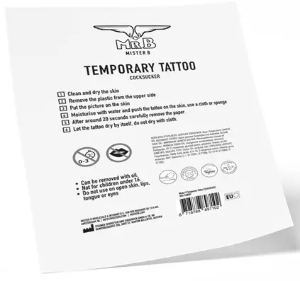 Temporäres Tattoo COCK SUCKER 10 x 15cm – 3/3