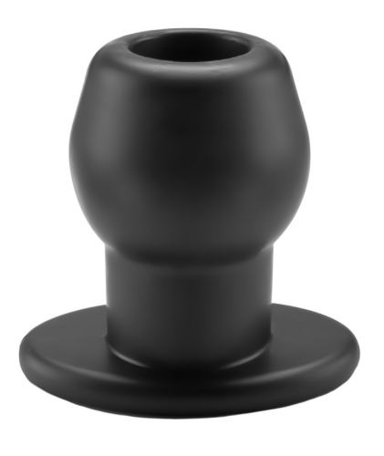 Ass Tunnel Plug Silicoon Zwart Extra-Large 9 x 7 cm