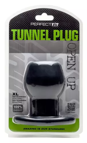 Ass Tunnel Plug Silicoon Zwart Extra-Large 9 x 7 cm – 2/5