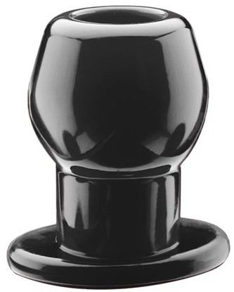 Ass Tunnel Plug Silicone Zwart Medium 7 x 5.2 cm