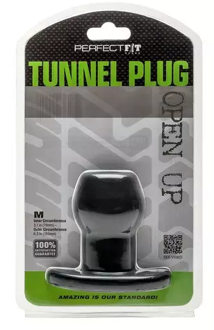 Ass Tunnel Plug Silicone Zwart Medium 7 x 5.2 cm – 2/9
