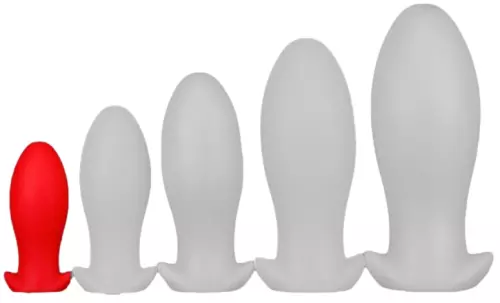Silikon Butt Plug Saurus Egg S 10 x 4.5cm Rot – 1/5