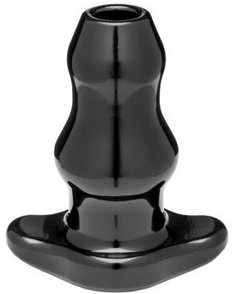 Double Tunnel Plug Zwart Large 12 x 7 cm