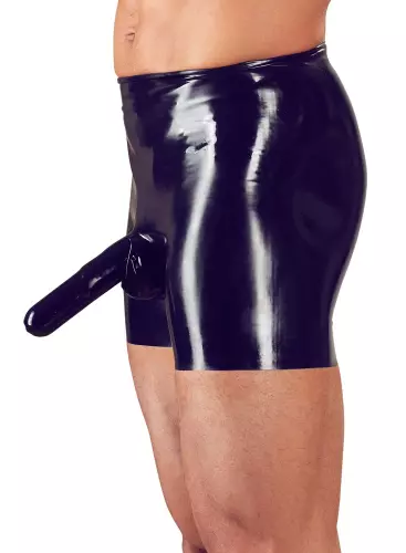 Lange Latexboxershorts mit Penis- und Analétui – 3/9