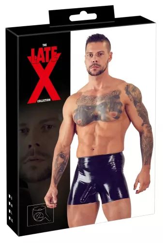 Lange Latexboxershorts mit Penis- und Analétui – 4/9