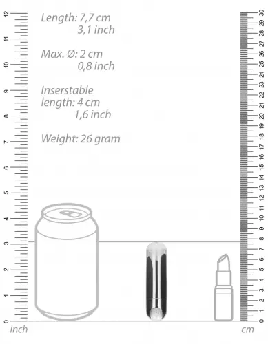 Mini Vibrator Bullet Up 7.7 x 2cm Zilver – 3/6