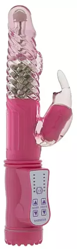 Rotierender Kaninchen Vibrator Vibe Coin 23cm Rosa – 1/2