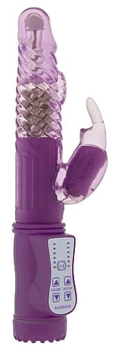 Rotierender Kaninchen Vibrator Vibe Coin 23cm Violett