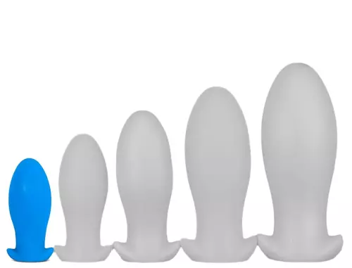 Silikonbutt-plug Saurus Egg S 10 x 4,5cm Blau – 1/2
