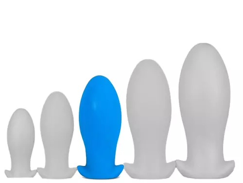 Silikonbutt-plug Saurus Egg L 14 x 6,3cm Blau – 1/2