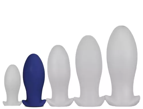 Silikonbutt-plug Saurus Egg M 12 x 5,3cm Marineblau – 1/2