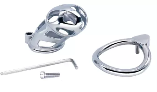 Metall-Keuschheitskäfig Cobra Steel 10 x 3.7cm – 7/8