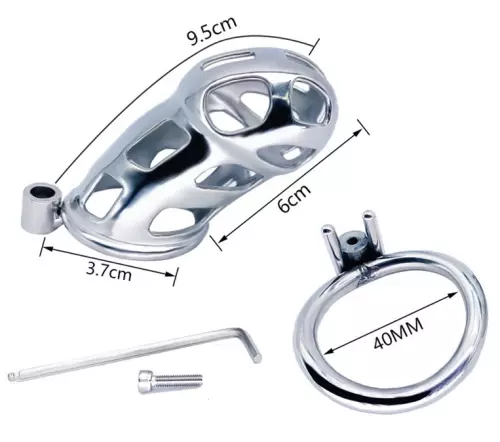 Metall-Keuschheitskäfig Cobra Steel 10 x 3.7cm – 8/8