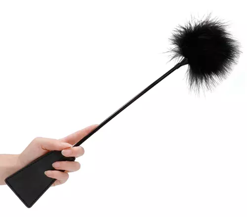 Reitgerte und Feder Ouch 43cm Schwarz – 2/4