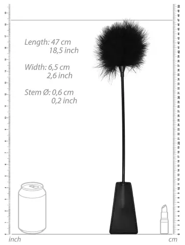 Reitgerte und Feder Ouch 43cm Schwarz – 4/4