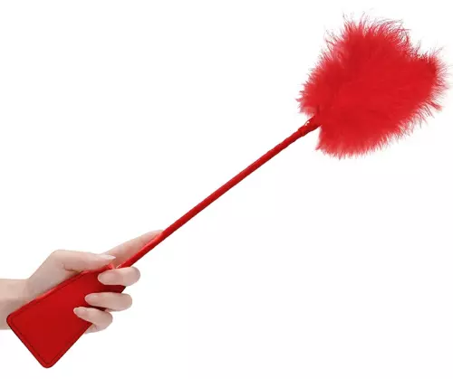 Reitgerte und Feder Ouch 43cm Rot – 2/4