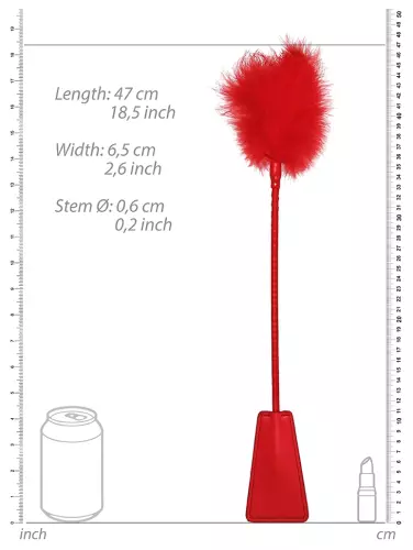 Reitgerte und Feder Ouch 43cm Rot – 4/4