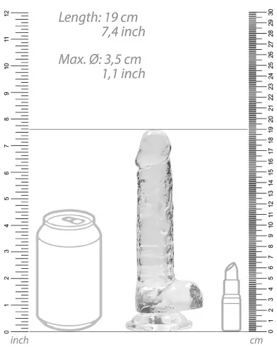 Dildo Crystal Clear Transparent 14 x 3.5cm – 6/6