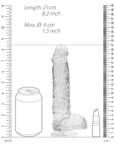 Dildo Crystal Clear Transparent 16 x 4cm – 6/6