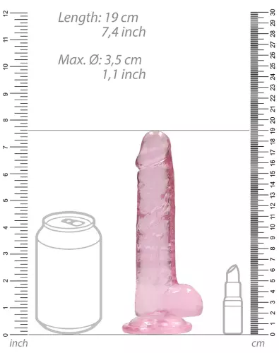 Dildo Crystal Clear Rosa 14 x 3.5cm – 6/6