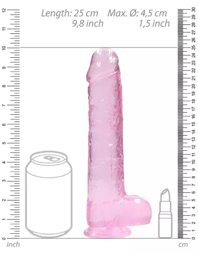 Dildo Crystal Clear Rosa 19 x 4.5cm – 6/6