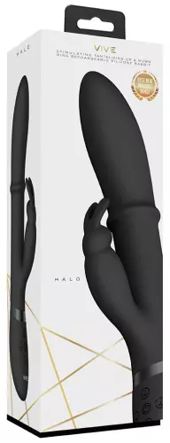 Vibrator konijn Halo 24.5 x 3.5cm Zwart – 2/6