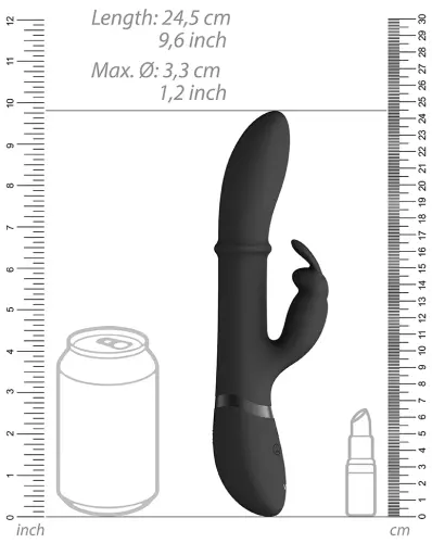 Vibrator konijn Halo 24.5 x 3.5cm Zwart – 5/6