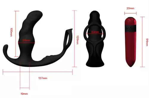 Cock Ring und vibrierender Analplugg Knight 10 x 3.5cm – 7/11