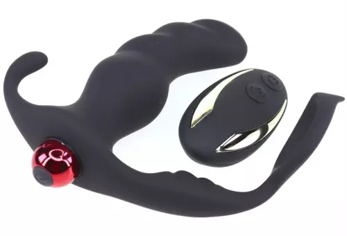 Cock Ring und vibrierender Analplugg Knight 10 x 3.5cm – 9/11
