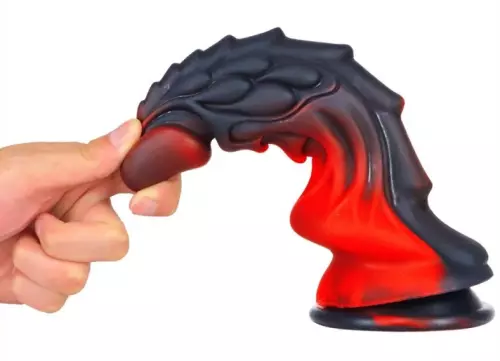 Dildo Dragon ZOMAY 18 x 6cm Schwarz-Rot – 4/6