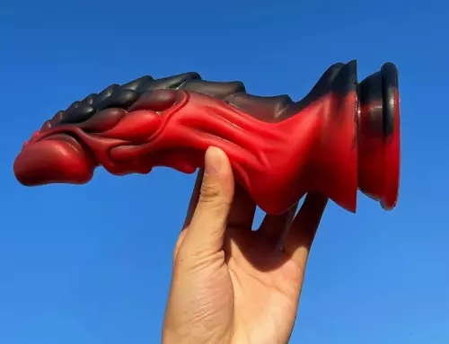 Dildo Dragon ZOMAY 18 x 6cm Schwarz-Rot – 5/6