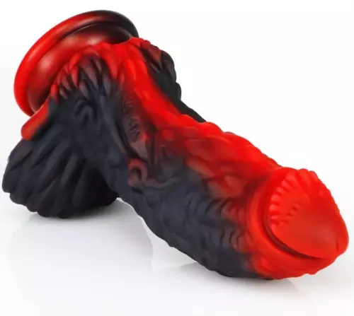 Dildo Dragon Yong 15 x 5,5cm Schwarz-Rot – 1/6