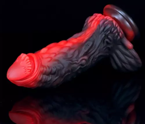 Dildo Dragon Yong 15 x 5,5cm Schwarz-Rot – 4/6