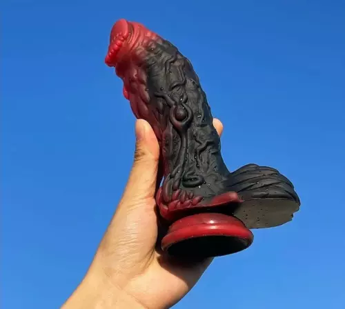 Dildo Dragon Yong 15 x 5,5cm Schwarz-Rot – 5/6