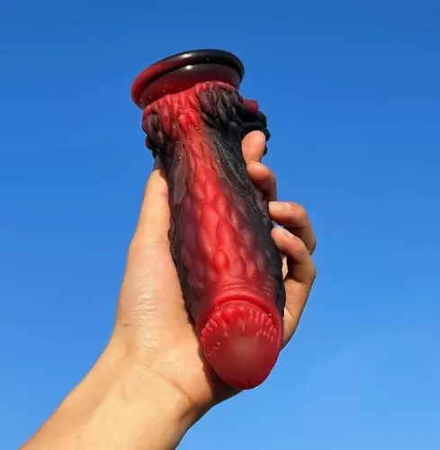 Dildo Dragon Yong 15 x 5,5cm Schwarz-Rot – 6/6