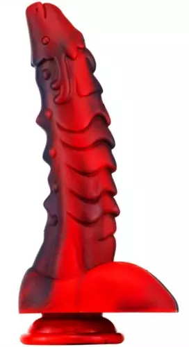 Dildo Dragon Sarkan 19 x 4,5cm Schwarz-Rot – 1/5