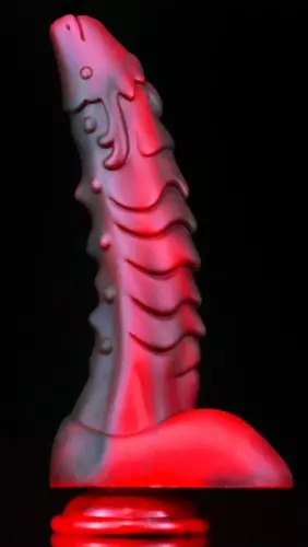 Dildo Dragon Sarkan 19 x 4,5cm Schwarz-Rot – 2/5