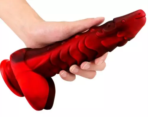 Dildo Dragon Sarkan 19 x 4,5cm Schwarz-Rot – 5/5