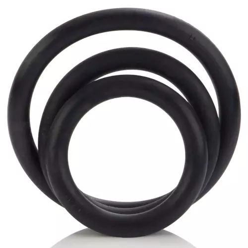 Set von 3 flexiblen Cockringen Rubber Rings Schwarz – 1/3
