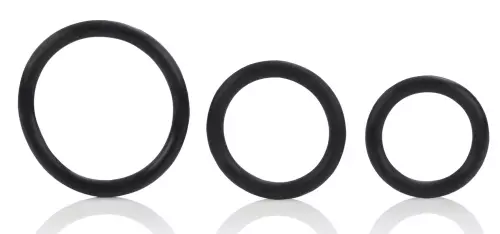 Set von 3 flexiblen Cockringen Rubber Rings Schwarz – 3/3