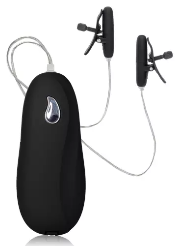 Vibrierende Nippelklemmen Nipple Teaser Schwarz – 1/3