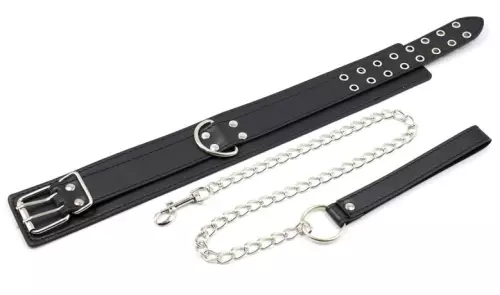 Set Handschellen und Doppel-Pin-Halsband Schwarz – 2/6