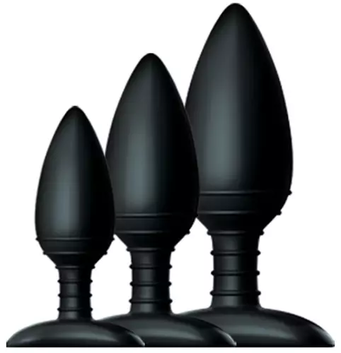 Set aus 3 Silikon-Stöpseln Trio Nexus Schwarz – 1/3