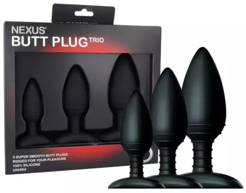 Set aus 3 Silikon-Stöpseln Trio Nexus Schwarz – 3/3